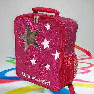 AMERICAN GIRL Truly Me Pink Sparkle Backpack Doll Carrier Clear Star Window
